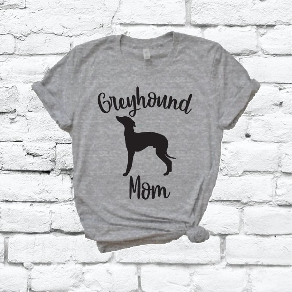 Greyhound Mom Tee Italian Greyhound Dog Mom Unisex T-Shirt Crew Neck Graphic Tee